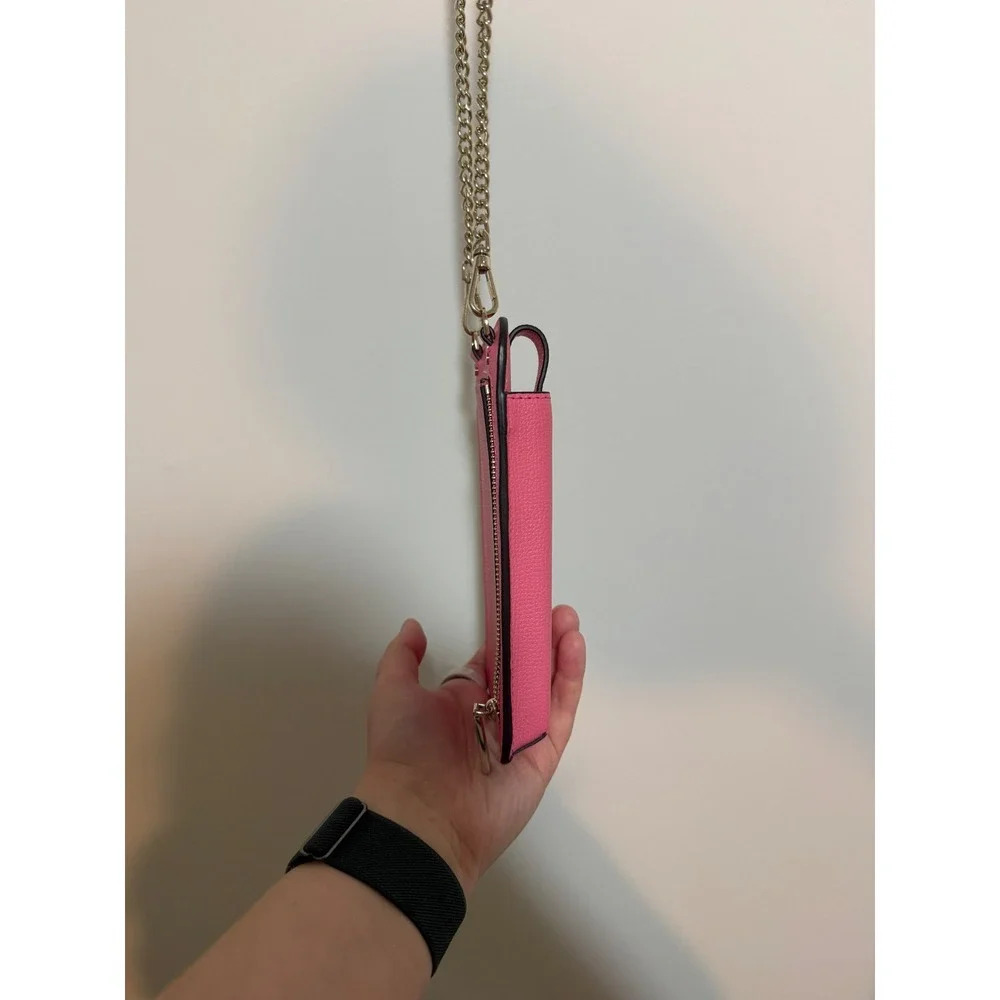 Kate Spade Phone Crossbody Womens Pink Leather Chain Strap Mini Bag Wallet
